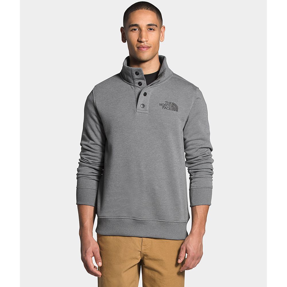 The North Face Fleece Pullover Mens Australia - The North Face Snap Grey (TKC-063215)